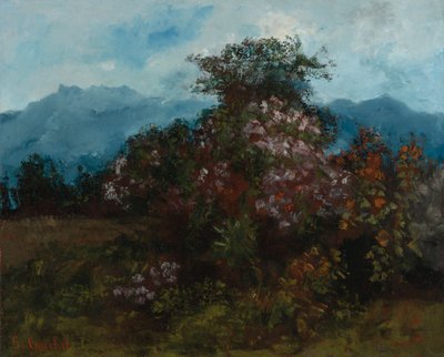 Landscape with Flowering Massif by Gustave Courbet